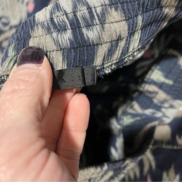 Indah Boho Wide Leg Pants Print Navy Blue Size Large Beach Resort Wear - Picture 6 of 6